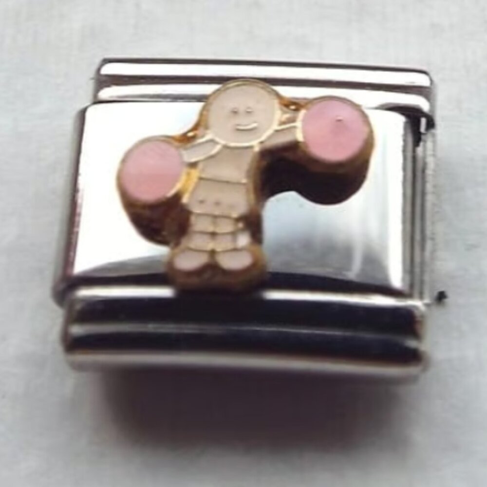 Enamel cheerleader 9mm stainless steel italian charm bracelet link new
